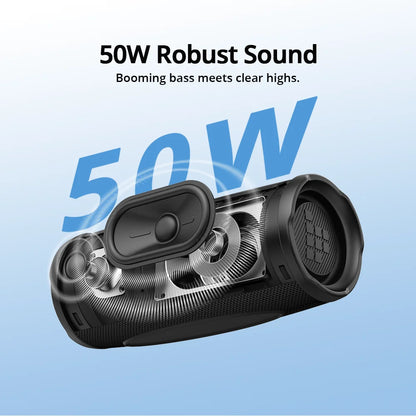 Tronsmart Mirtune C3 Plus Bluetooth Speaker 50W Portable Speaker Upgrared Version with BT6, Auracast™ Sync, IPX7 Waterproof, 2026 Camping Gear