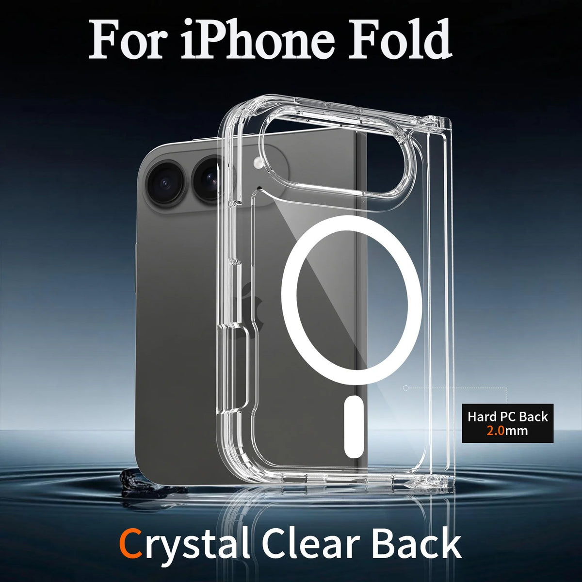 Original For Magsafe Magnetic Wireless Charging Phone Case For iPhone Duo 18 Fold Clear Protective Cover For iPhone 18 Duo