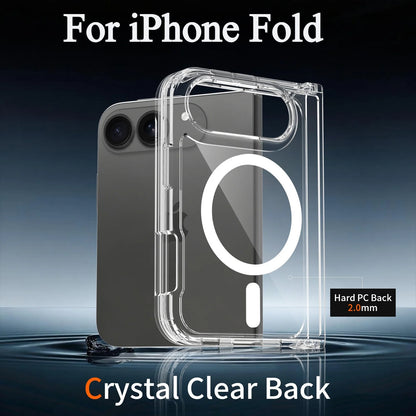Original For Magsafe Magnetic Wireless Charging Phone Case For iPhone Duo 18 Fold Clear Protective Cover For iPhone 18 Duo