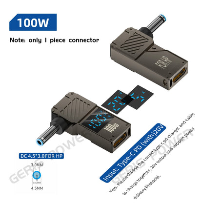 100W USB Type C Fast Charging Adapter Plug Connector Universal USB C to DC Laptop Charger Converter for Lenovo Dell Asus Hp Acer