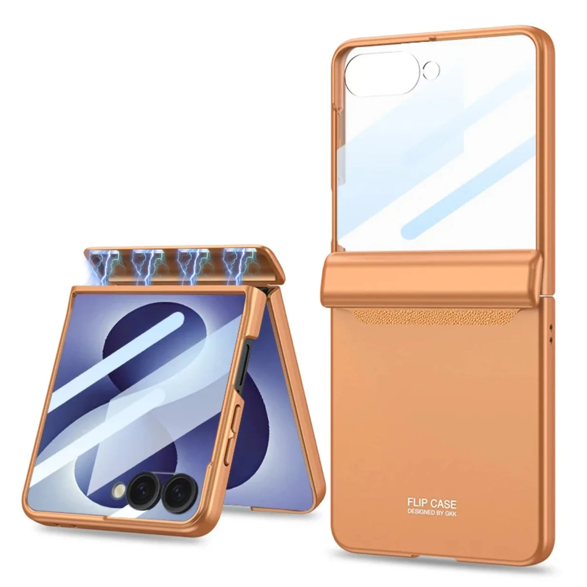 Shockproof Hinge Protective Hard  Phone Case with Front Tempered Glass Film for Samsung Galaxy Z Flip 8 7 Flip8 Flip7 5G Cover