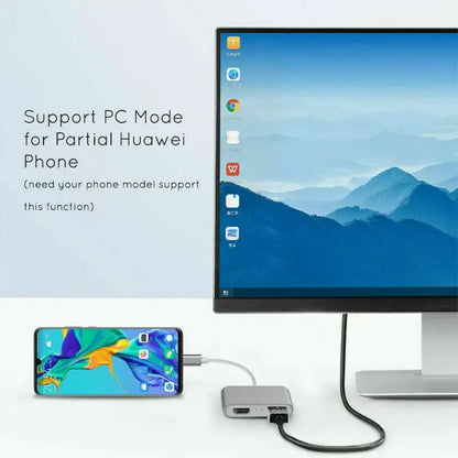 Type-C Hub Docking Station to HDMI*2 4K USB3.0 PD Fast Charging Dual Screen Extend Display USB C Hub Converter for Macbook