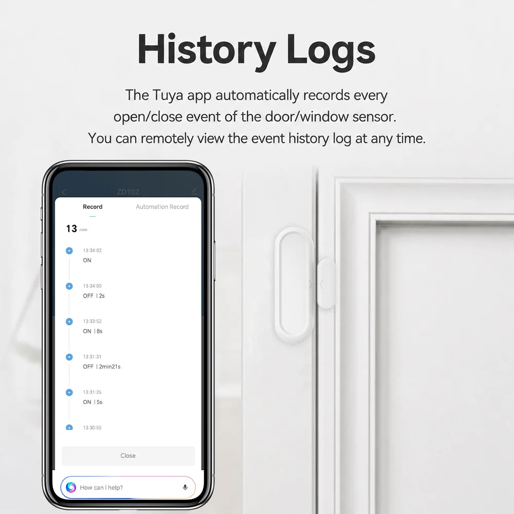 IP65 Tuya WiFi Door Window Magnetic Sensor Wireless Connection Smart Home Protection Waterproof Door Detectors Automation