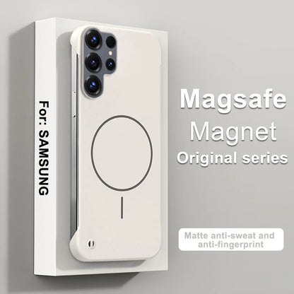 Frameless Magnetic PC Case For Samsung S26 S25 S24 Plus S23 Ultra S20 S21 S10 Note 20 A56 A16 A55 A35 A15 A54 A34 A24 A14 Cover