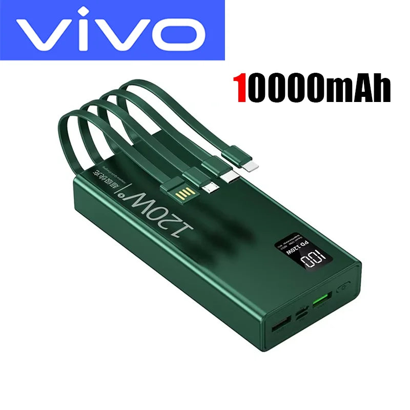 VIVO 4 in 1 Power Bank 120W 500000mAh High Capacity With Cables Super Fast Charging Portable Charger For iPhone Samsung 2026