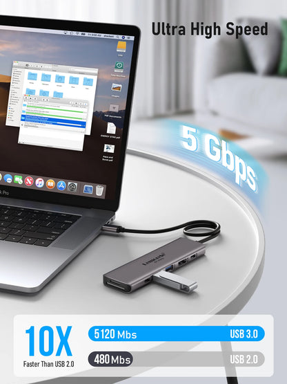 Lemorele 7-in-1 USB HUB Docking Station USB-C Hub HDMI 4K 60Hz USB 3.0 Adapter PD100W Charge For MacBook Pro Laptop Accessories