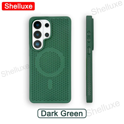 S26 Ultra Cooling Magnetic Case Shelluxe Breathable Mesh PC Hard Cases For Samsung Galaxy S26 S25 S24 S23 S22 Plus Ultra Cover