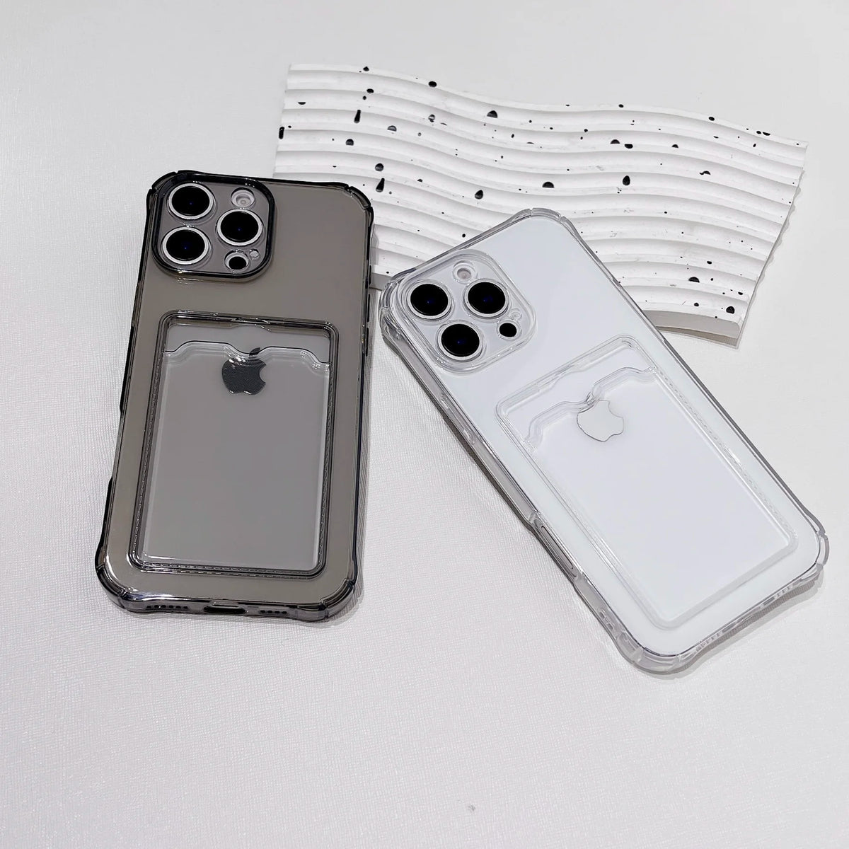 Shockproof Card Slot Pocket Phone Case For iPhone 18 17 16 15 14 13 12 11 Pro Xs Max 6 7 8 Plus Air 17e 16e Clear Wallet Cover