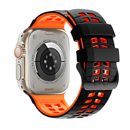 Two-tone Silicone Strap For Apple Watch Ultra 2 3 49mm Wristband For iWatch SE 5 6 7 8 9 10 11 44mm 45mm 46mm Band Bracelet