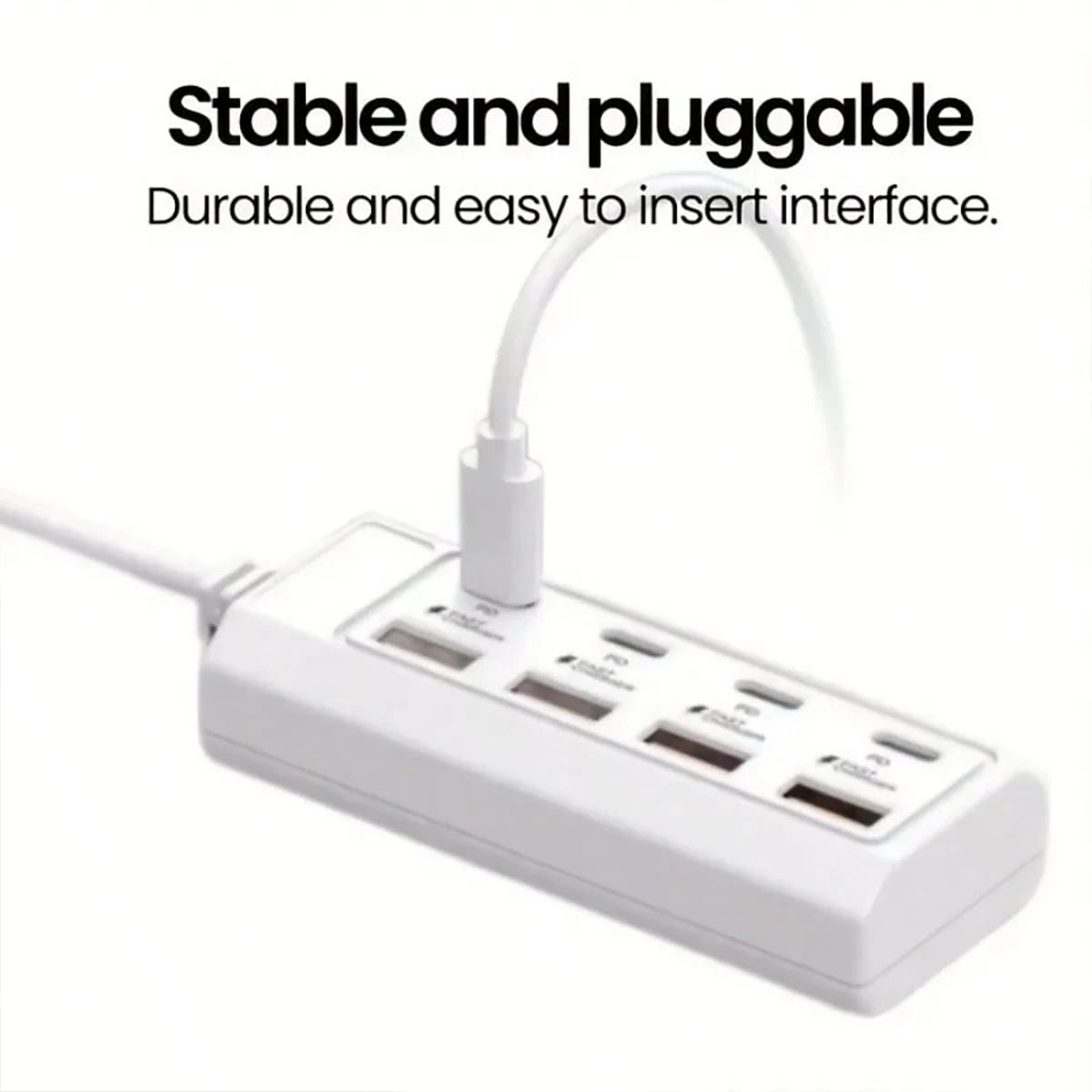 [8-Terminal Station Fast Charging USB Hub] Equipped with 4 USB and 4 PD Ports | 25W Fast Charging, Suitable for Computers