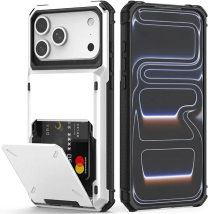 Case For iPhone 17 Pro Max 16 15 Pro Max 14 13 12 11 Heavy Duty Wallet Hidden Flip Slot Protective Hard Back Covers Coque Fundas