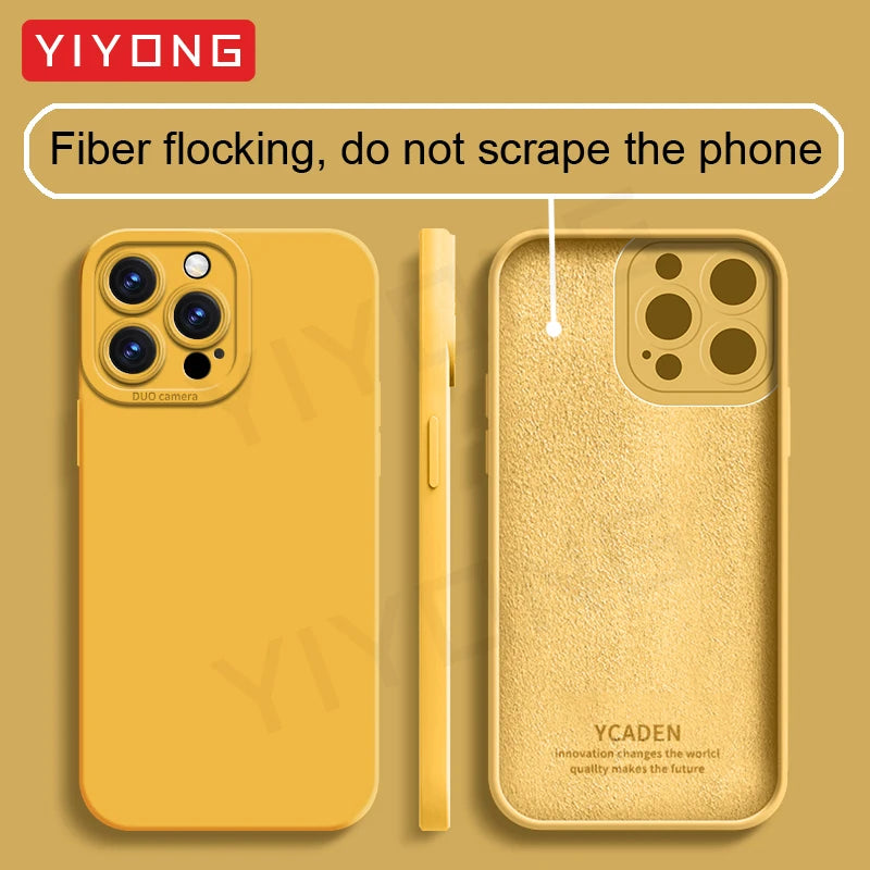 For iPhone16e Case YIYONG Luxury Silky Feel Liquid Silicone Soft Cover For iPhone 16e 16 Pro Max iPhone16 Plus 16+ Phone Cases