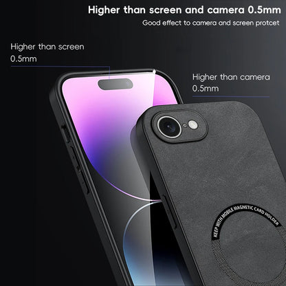 Magnetic Retro Leather Soft Case For iPhone 16E 17E iPhone16E iPhone17E 5G Wireless Charging Phone Case Cover