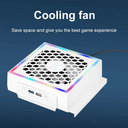 Cooling Fan Cooler For Xbox Series S Console with 2 USB Ports RGB Light 7 Lighting Modes Gaming Accessories for Xbox Series S