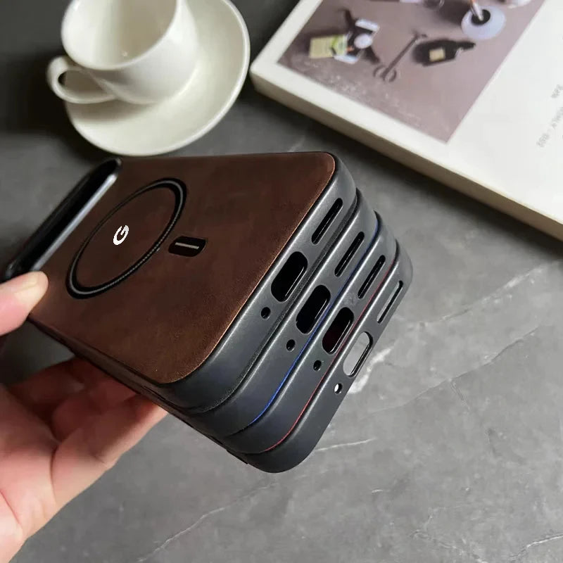 Luxury Business Leather Phone Case For Google Pixel 11 10 9 8 7 Pro XL 8A 7A For Magsafe Magnetic Wireless Charger Protect Cover