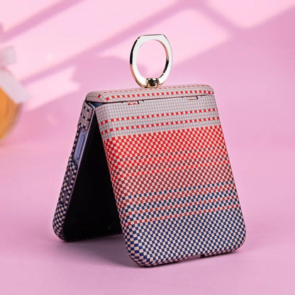 Rainbow Case For Samsung Galaxy Z Flip 7 8 5G ZFlip7 8 Glass Film Hinged Ring Holder Fold Shockproof Luxury Hard Plastic Cover