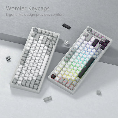 140 Keys White Grey PBT Keycap RGB Shine Through Double Shot Keycaps Cherry Profile for MX Switches  Mechanical Gaming Keyboard