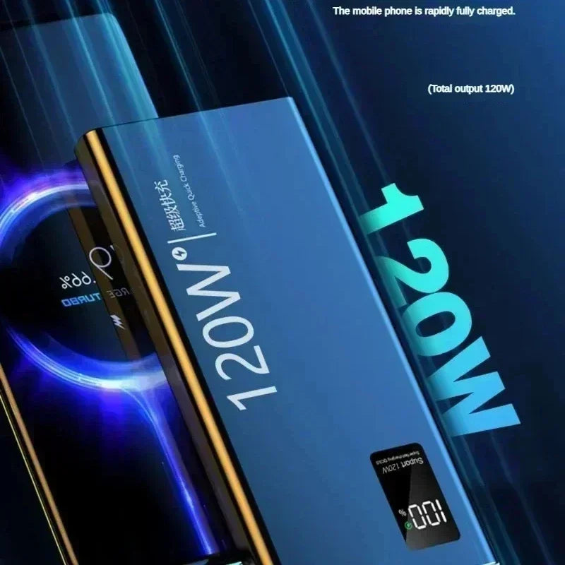 Lenovo 120W Power Bank 200000mAh High Capacity Fast Charging Powerbank Portable Battery Charger For iPhone Samsung Xiaomi NEW