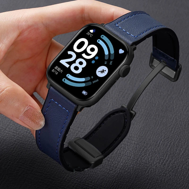 Magnetic Strap For Redmi Watch 6 5 4 Bands Silicone Leather Watchband Correa For Xiaomi Mi Band 9 Pro/8 Pro Bracelet Accessories