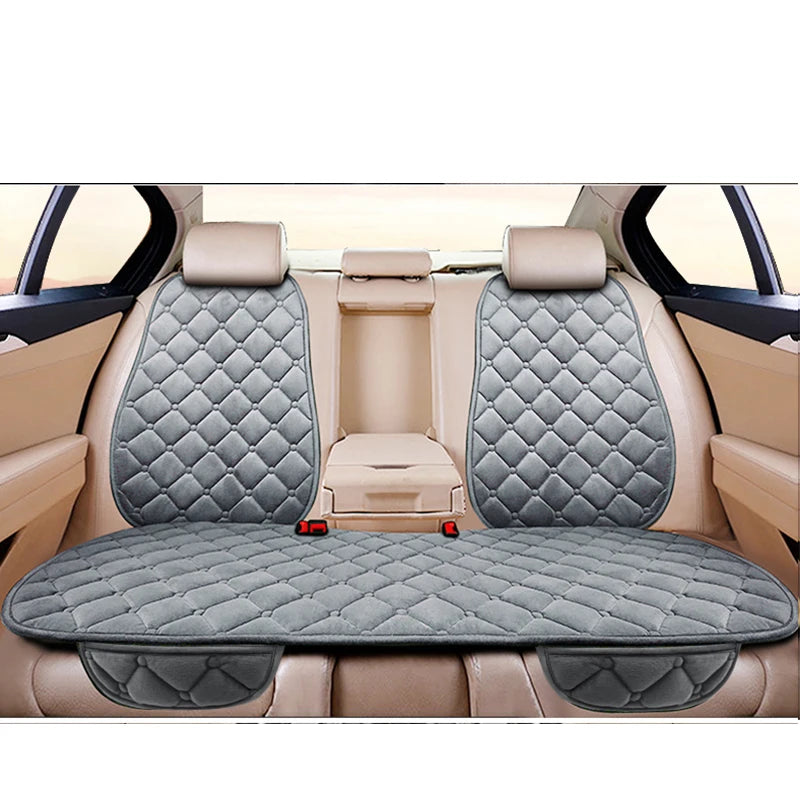 Car Seat Cover Protector Universal Winter Warm Auto Seat Cushion Rear Seat Cushion Protection Covers Back Cushion Three Piece