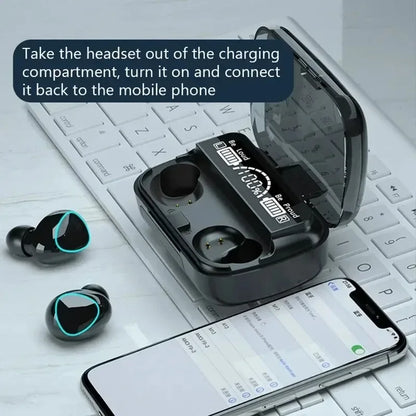 M10 TWS Bluetooth 5.3 Headphones 3500mAh Charging Box Wireless Earphones With Mic 9D Stereo Sports Waterproof Earbuds Headset