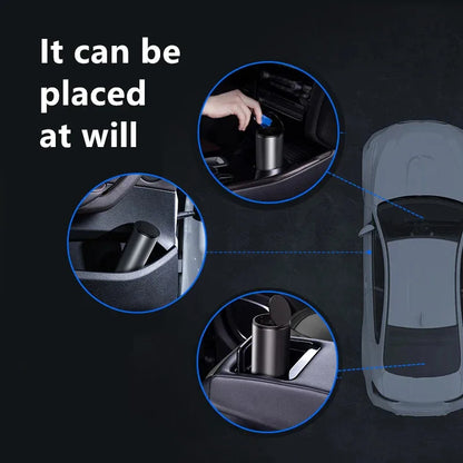 2026 NEW Car Trash Bin Alloy Garbage Can For Car Dustbin Waste Rubbish Basket Bin Organizer Storage Holder Bag Auto Accessories