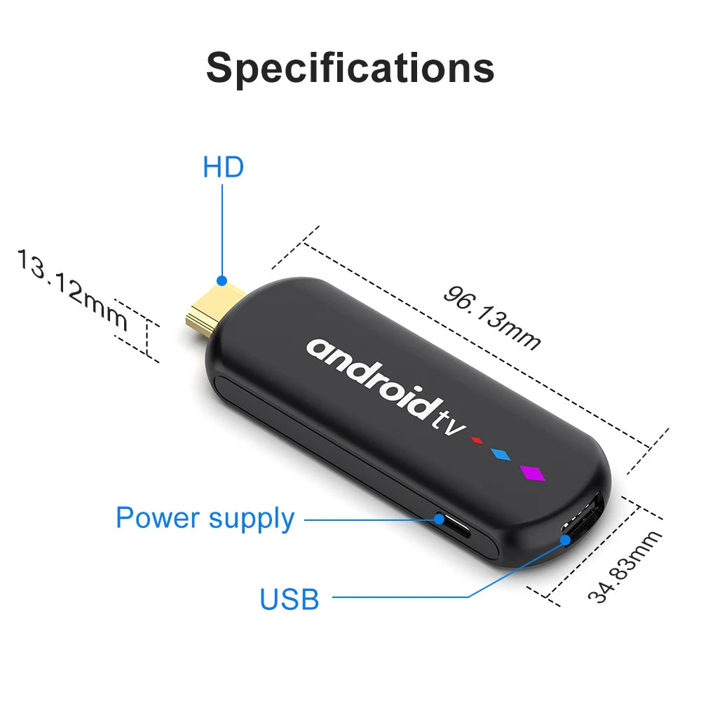 Android TV Stick S905L3 Wifi Android 14.0 Quad Core 4K Home Media Player Voice Assistant Remote Smart TV Stick Android TV