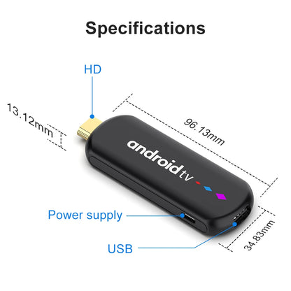 Android TV Stick S905L3 Wifi Android 14.0 Quad Core 4K Home Media Player Voice Assistant Remote Smart TV Stick Android TV