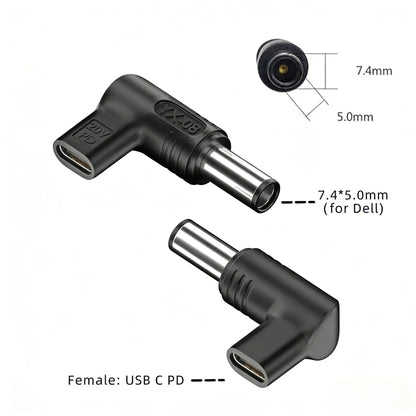 PD 100W Type C to Universal Laptop Charger Converter for Asus Lenovo Hp Dell Acer Samsung USB C Fast Charger Adapter Connector