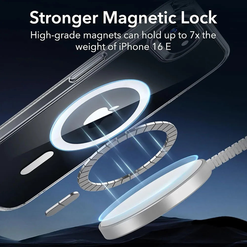 Luxury Magnetic Case For iphoner 17E 16E 17 16 15 14 13 12 11 Pro Max for Magsafe Protective Protector Hard Clear Acylic Cover