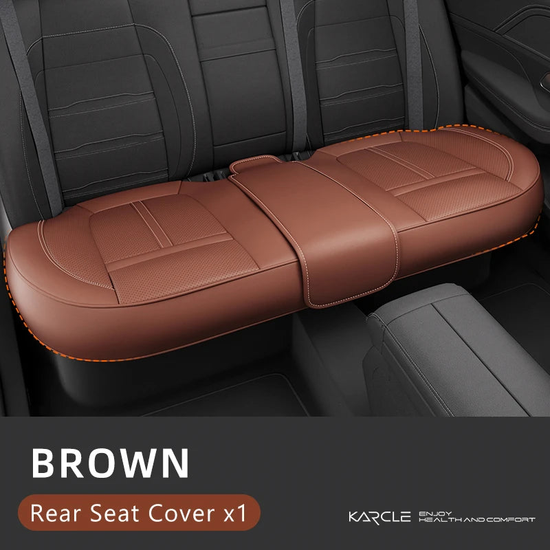 PU Leather Car Seat Cover Full Set 360°Surrounded Bottom Adjustable Back Seat Pad Waterproof Front Seat Cushion Car Accessories