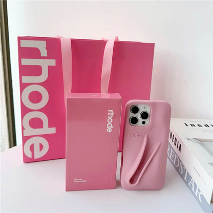 With Box Rhode Bag Fashion Phone Case for iPhone 16E 17 Air 16 15 14 13 12 11 Pro Max Plus Lip Gloss Portable Stand Cover Funda