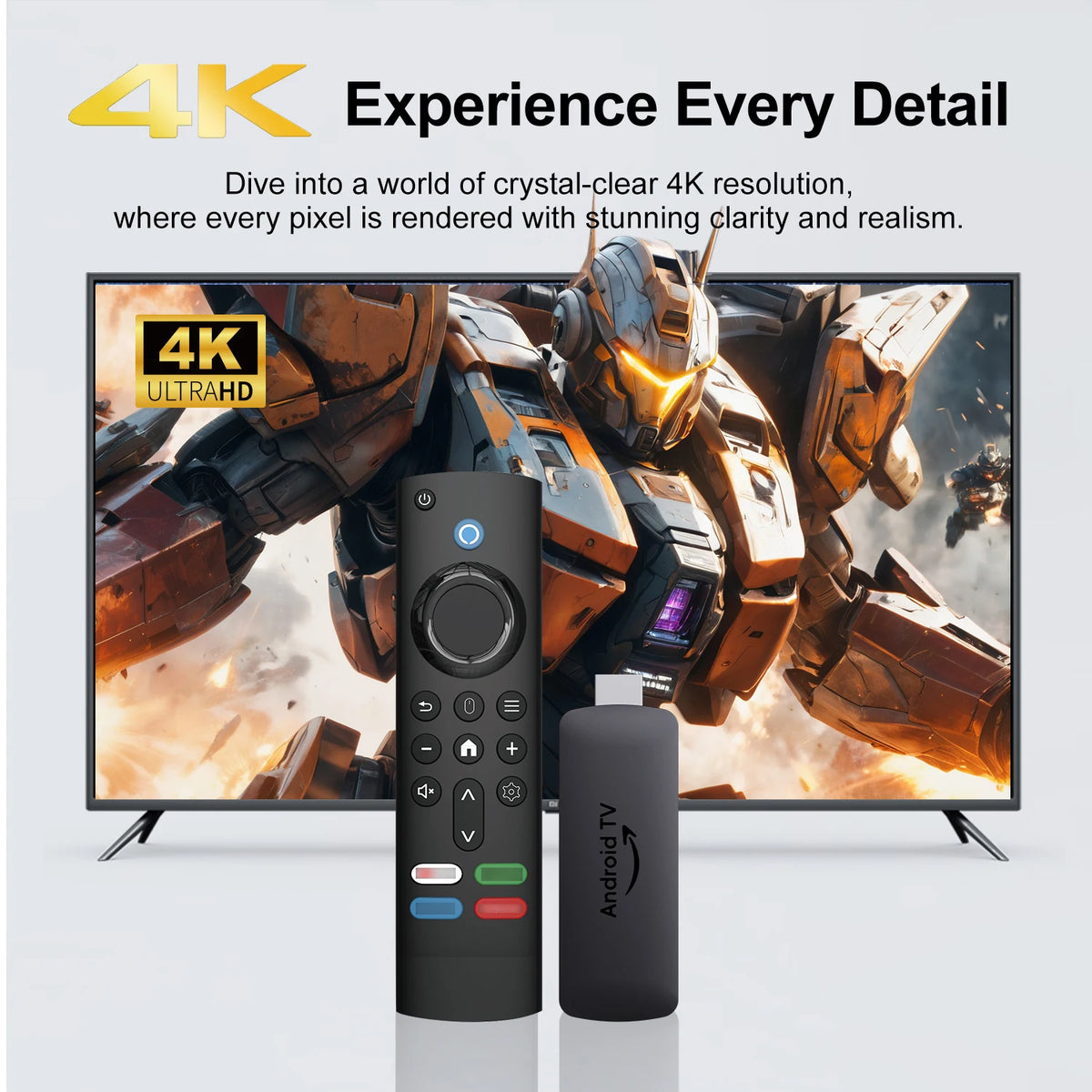 Velec Smart TV Stick I96 D6 Android 14 4K H.265 Decode Quad-Core Dual WiFi BT5.0 Supports Netflix & YouTube HDTV Android TV Box