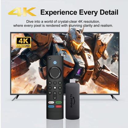 Velec Smart TV Stick I96 D6 Android 14 4K H.265 Decode Quad-Core Dual WiFi BT5.0 Supports Netflix & YouTube HDTV Android TV Box