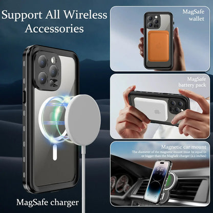 IP68 Underwater Waterproof Protective Case For iPhone 17 Air 16e 16 15 14 Plus 13 Pro Max Shock Water Proof Cover Magnteic Cover