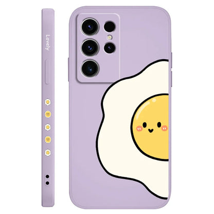 Tomato And Egg Phone Case For Samsung Galaxy S25 S24 S23 S22 S21 S20 S10 S10E Ultra Plus FE Note 20 Ultra Plus Cover