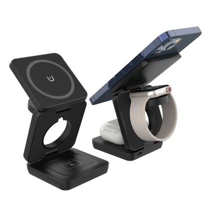 3 in 1 Wireless Charger Stand Magnetic Foldable Wireless Charging Station for iPhone 16 15 14 13 Pro Max Apple Watch 8 9 Charger