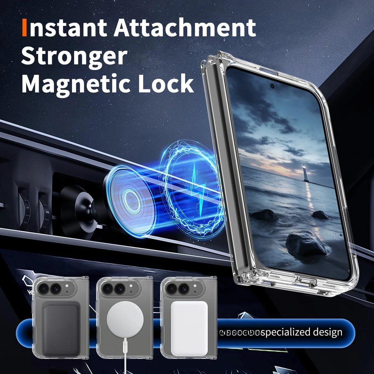Original For Magsafe Magnetic Wireless Charging Phone Case For iPhone Duo 18 Fold Clear Protective Cover For iPhone 18 Duo