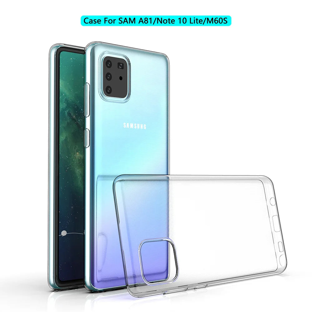 Clear Case for Samsung Note10 lite M60s Transparent Soft TPU Shockproof Phone Back Case for Samsung Galaxy Note 10 lite/A81/M60S