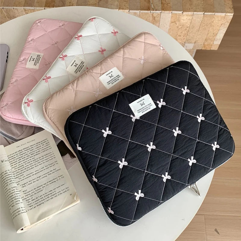 Cute Bow Graphic Laptop Bag Tablet Sleeve Case 11 13.3 14 15.6 Inch For Macbook Air 13 Pro Xiaomi Lenovo Dell Notebook Soft Case