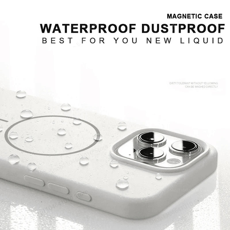 Magnetic Phone Case For iPhone 15 14 16 Plus 11 12 13 17 Pro Max Air Shockproof Silicone Cover For Magsafe Wireless Charge Cases