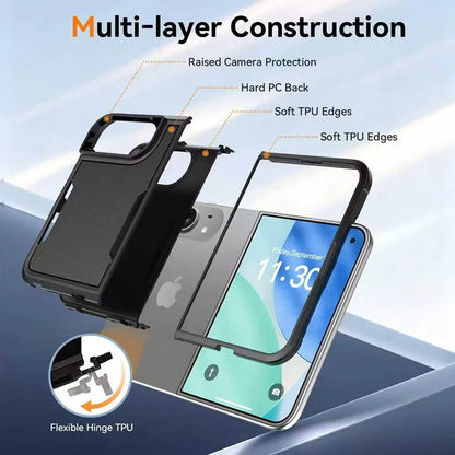 Color Blocking Soft Silicone Anti Drop And Anti Collision Folding Phone Case For IPhone Duo Portable Armor Protection Case