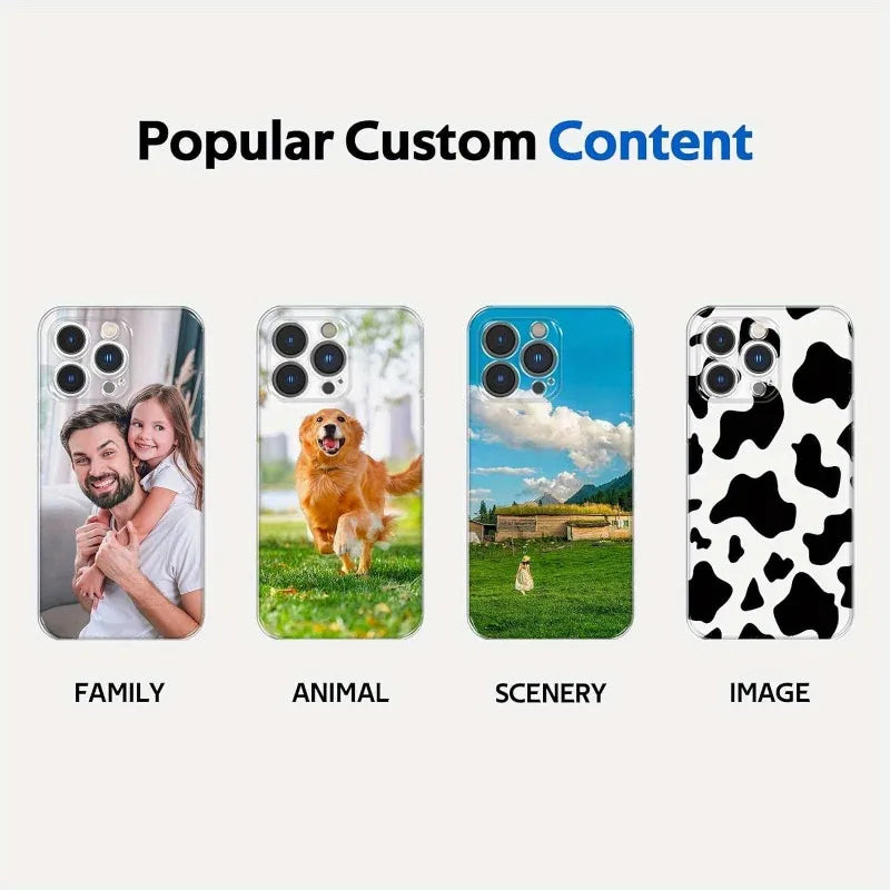 For iPhone 17 16 16e 15 14 13 12 11 Pro Max Mini SE XS X XR 7 8 Plus DIY Photo Customized Soft Case Personalized TPU Back Cover