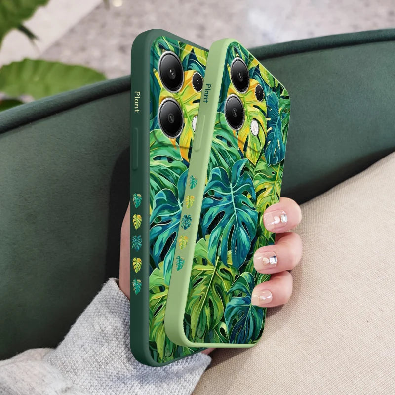 Monstera Deliciosa Phone Case For Xiaomi Redmi Note 14 13 12 12S 11 11S 10 10S 9 9S Pro Plus 4G 5G Liquid Silicone Cover