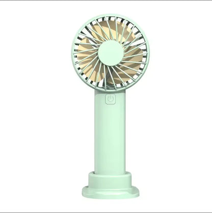 USB Mini Strong Wind Handheld Fan Portable Quiet Rechargeable Desktop Air Cooler with Phone Holder Cooling Fan Outdoor Travel