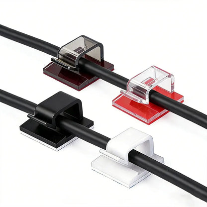 10Pcs Car Interior Auto Fastener Cable Organizer USB Winder Desktop Tidy Clips Management Wire Holder for Mouse Cord Accessories
