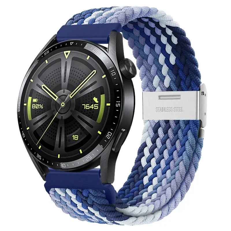 20 22mm Strap for Samsung Galaxy Watch 7 6 5 4 Band 40/44mm 5Pro Active 2 Gear S3 Braided Elastic Bracelet for Huawei GT2/3 4Pro