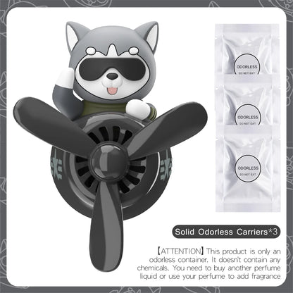No perfume DIY fragrance Rotating propeller pilot dog car air fresheners vent clip plane aroma diffuser decorations accessories