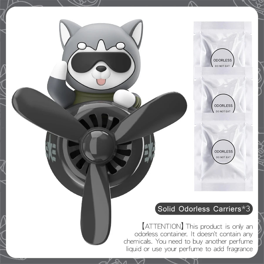 No perfume DIY fragrance Rotating propeller pilot dog car air fresheners vent clip plane aroma diffuser decorations accessories
