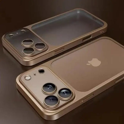 Luxury Plating Matte Hard PC Phone Case for iPhone 17 Air 16 15 14 13 ProMax Camera Lens Film Protector Frosted Shockproof Cover